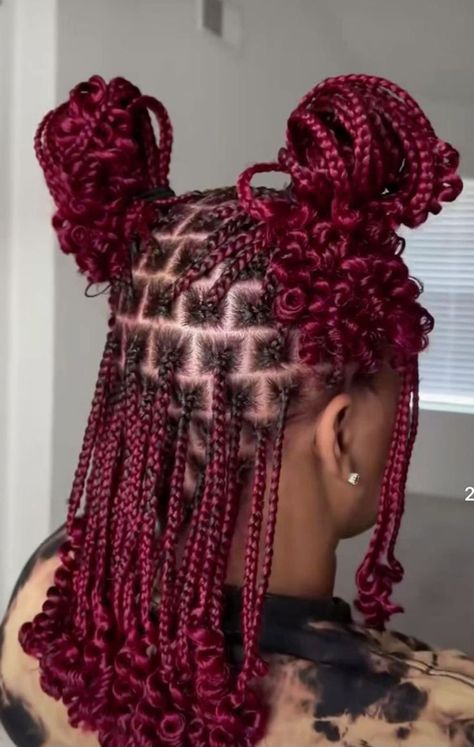 Braid Anime, Braids Reference, Hairstyle Korean, Red Braids, Braids Long, Hair French, Cute Box Braids, Hairstyle Men, Short Box Braids Hairstyles