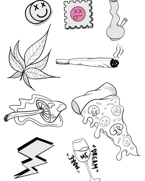 Lighter Tattoo Stencil, Weeds Tattoo, Weeds Drawing Sketches, Underarm Tattoo, Flash Drawing, Care Bear Tattoos, Wutang Clan, Wax Pot, Tattoo Lettering Design