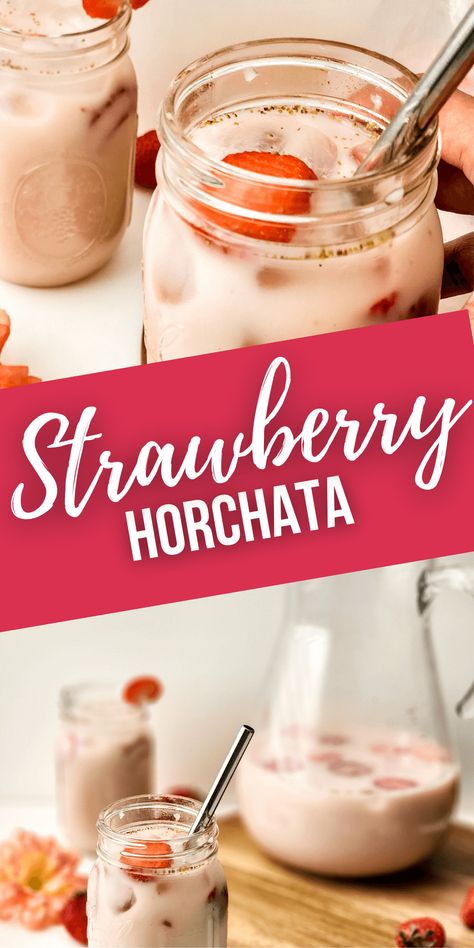 Strawberry Horchata is the perfect summertime drink that will take your sipping experience to new heights. This recipe is a twist on the classic Mexican rice drink that combines the lusciousness of ripe strawberries with the creamy goodness of cinnamon-spiced horchata. Horchata Recipe Mexican, Strawberry Horchata, Strawberry Drink Recipes, Horchata Drink, Homemade Horchata, Pink Drink Recipes, Horchata Recipe, Chicken Tacos Easy, Homemade Corn Tortillas