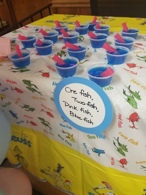 Dr Suess Baby Gender Reveal, Gender Reveal Theme Ideas For Twins, One Fish Two Fish Pink Fish Blue Fish Gender Reveal, Ocean Gender Reveal Ideas, Fishe Or Fishe Gender Reveal Ideas, Fish Theme Gender Reveal, Dr Seuss Gender Reveal Ideas, Dr Suess Gender Reveal Party, Gender Reveal Fishe Or Fishe