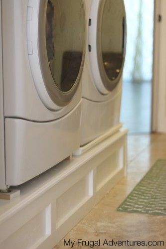 Laundry Room Pedestal, Washer And Dryer Pedestal, Laundry Room Storage Shelves, Laundry Shelves, Small Laundry Room Organization, Room Storage Diy, Laundry Pedestal, Laundry Room Inspiration, Laundry Dryer