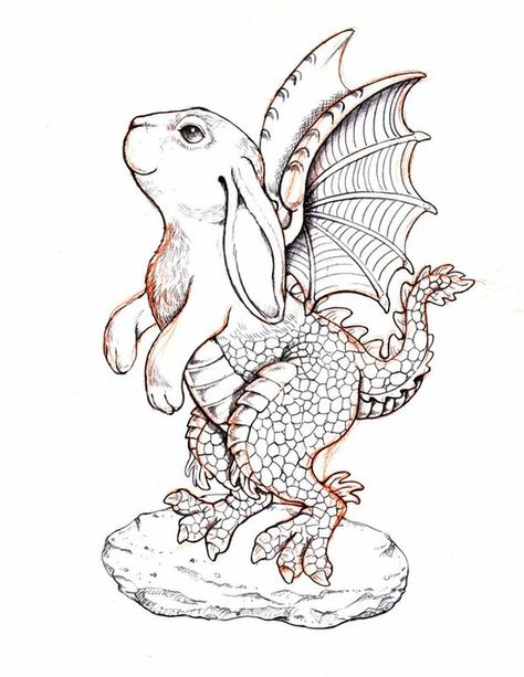 Bunny Dragon, Characters Profile, Stars Astronomy, Traditional Tattoo Inspiration, Hero Outfits, Christmas Dragon, Rabbit Drawing, Stylized Art, Rabbit Tattoos