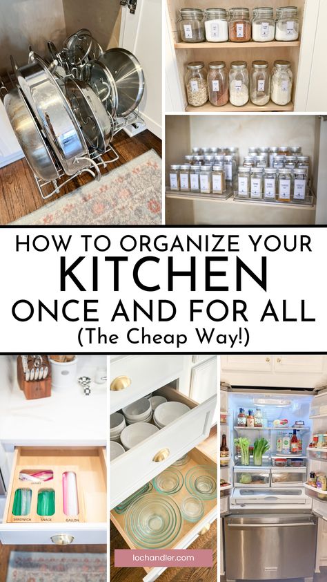 Revolutionize your kitchen without breaking the bank with Cheap & Easy Kitchen Organization Ideas! Explore DIY Kitchen Hacks and ingenious Kitchen Decor Hacks to transform small spaces into efficient, organized havens. Kitchen Management Ideas, Organizing Kitchen Utensils, Organizing Cabinets, Easy Kitchen Organization, Kitchen Organization Tips, Small Kitchen Hacks, Kitchen Decor Hacks, Tupperware Organizing, Kitchen Organization Ideas