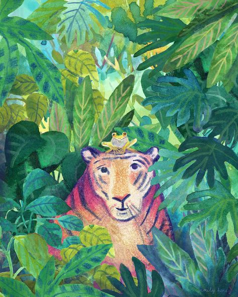 Media Illustration, Jungle Wall Art, Giclee Abstract, Frog Illustration, Jungle Wall, Jungle Art, Mixed Media Illustration, Horse Illustration, Monkey Art