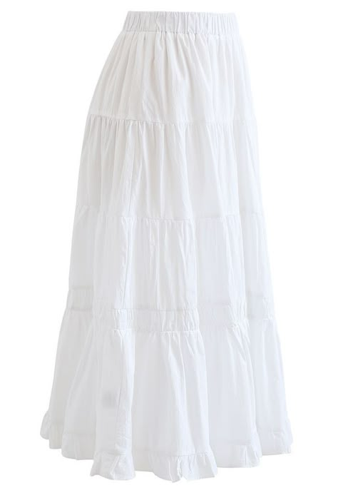 White Long Skirt, Cotton Midi Skirt, White Skirt, Dream Clothes, White Skirts, Skirt Outfits, Long Skirt, Aesthetic Clothes, Pretty Outfits