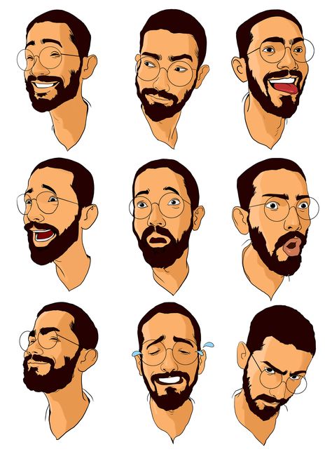 Face expression. Face Expressions Drawing Reference, Confused Face Drawing, Man Face Illustration, Character Design Expressions, Modern Character Art, Facial Expressions Drawing, Comic Face, Human Figure Sketches, 얼굴 그리기