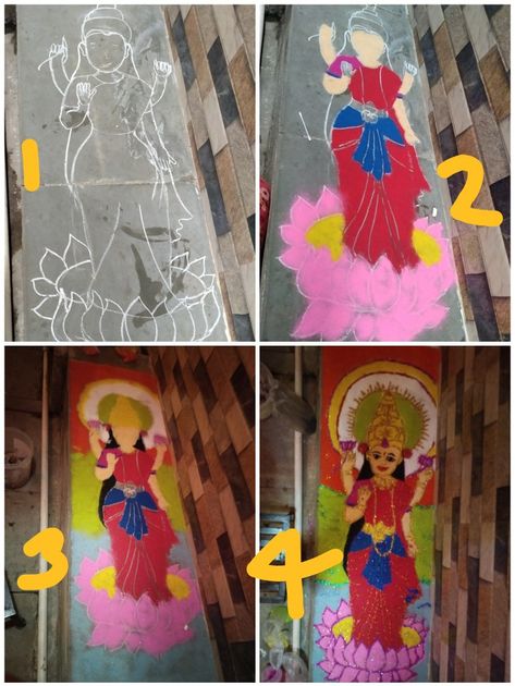 #happydiwali. Let's this diwali do some creativity and make a laxmi ma Rangoli . Rangoli Design, Happy Diwali, Rangoli Designs, Diwali, Furniture, Home Decor, Design, Home Décor