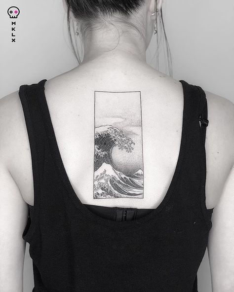 The Great Wave for Simone⋅ Done @undrgrnd.sf ⋅ ⋅ ⋅ ⋅ ⋅ ⋅ #thegreatwave #wavetattoo #lineart #linetattoo #mklx #undrgrndsf… Japanese Wave Tattoos, Vegan Tattoo, Wave Tattoo, Explore Tattoo, Tattoo Inspiration Men, Inspiration Tattoos, Waves Tattoo, Dot Work Tattoo, Band Tattoo