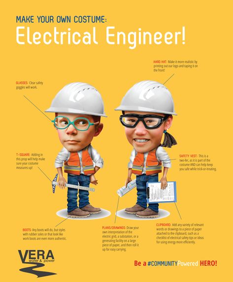 Make your own costume this Halloween. Be an electrical engineer. Make Your Own Costume, Safety Goggles, Safety Vest, Electrical Engineering, Hat Making, Hard Hat, Make Your Own, Engineering, Make Your