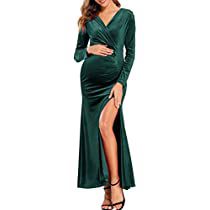 Check this out! Wedding Guest Long Sleeve Dress, Elegant Maternity Dresses, Floral Beaded Dress, Velvet Formal Dress, Dresses For Pregnant Women, Maternity Gown, Tory Burch Dress, Long Sleeve Cocktail Dress, Boho Midi Dress