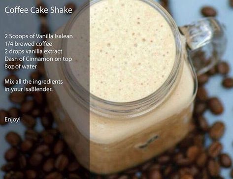 Vanilla Shake Recipes, Isagenix Shake Recipes, Isagenix Snacks, Isagenix Shakes, Cake Shake, Vanilla Shake, Protein Shake Recipes, Morning Smoothie, Meal Replacement Shakes