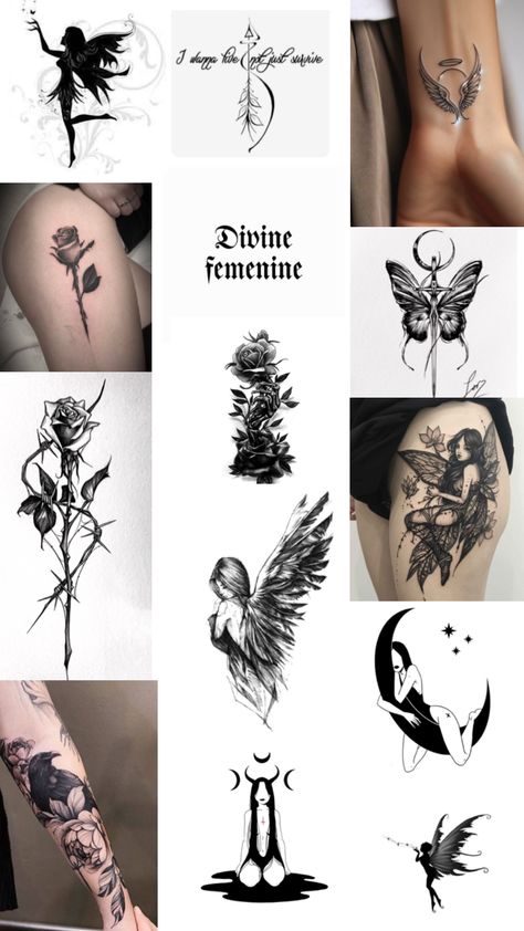 #tattoo #tattooart #dark #beautiful #feminine #tattooinspo #tattooideas #darkfeminine Dark Feminine Tattoos, Tattoo Dark, Dark Feminine Energy, Fashion Trend Board, Dark Feminine, Time Tattoos, Feminine Tattoos, Meaningful Tattoos, Finger Tattoos