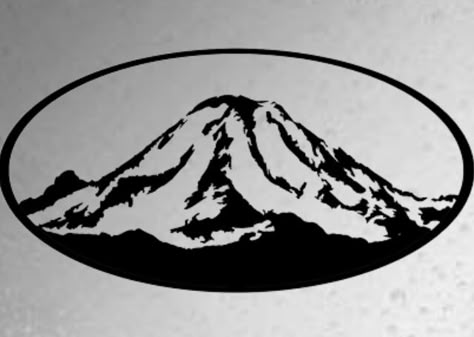 Mt. Rainier My Rainier Tattoo, Mount Rainer Tattoo, Mt Rainer Tattoo, Mt Rainier Tattoo, Mount Rainier Tattoo, Rainier Tattoo, Washington Tattoo, Underglaze Designs, Mountain Tattoos