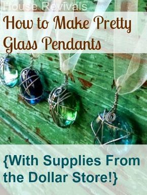 Glass Pendant Necklace Diy, Ruby Rings, Diy Jewlery, Glass Gems, Diy Crafts Jewelry, Dollar Store Crafts, Jewelry Making Tutorials, Dollar Store Diy, Wind Chime