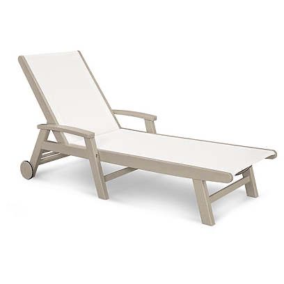 Coastal Chaise, Sand from One Kings Lane Cape House, Square Side Table, Outdoor Chaise, Outdoor Chaise Lounge, Slipcovered Sofa, White Sand, Sun Lounger, Chaise Lounge, Painting On Wood