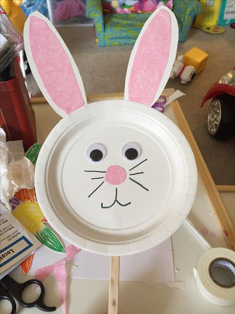 Paper plate bunny Paper Plate Bunny, All About Rabbits, Paper Plate Crafts For Kids, Apple Chips, About Easter, Paper Plate Crafts, Bunny Crafts, Easter Crafts For Kids, Crafts For Girls