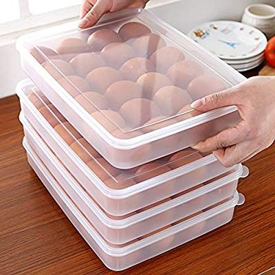 Amazon.com: HansGo 24 Eggs Dispenser Holder Large Capacity Egg Box Carrier Container Storage Case Eggs Tray Holder with Lid: Kitchen & Dining Eggs Holder, Clean Refrigerator, Egg Container, Airtight Storage, Egg Box, Egg Storage, Refrigerator Storage, Plastic Eggs, Below Deck