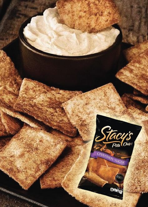 Make a sweet appetizer everyone will love with STACY’S Cinnamon Sugar Pita Chips paired with a yummy dip! Cinnamon Sugar Pita Chips, Sweet Appetizer, Delicious Dips Recipes, Bagel Chips, Sweet Dips, Cinnamon Chips, Favorite Dips, Dessert Dips, Pita Chips