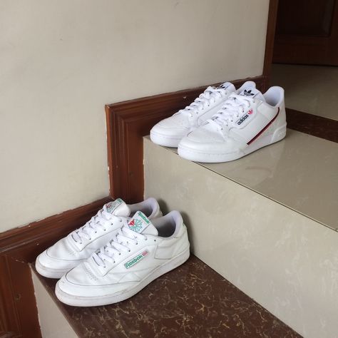 Adidas Continental 80 and Reebok Club C Adidas Continental 80 Outfit Men, Adidas Continental 80 Outfit, Starboy Style, Adidas Continental 80, Adidas Continental, Continental 80, Cloth Store, Reebok Club C, Club C