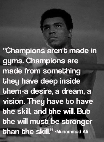 Champions are born, not made. Muhammad Ali Quotes, Mohamed Ali, Muhammed Ali, Gym Quotes, Pencak Silat, Life Quotes Love, Sport Quotes, Sports Quotes, Ali Quotes