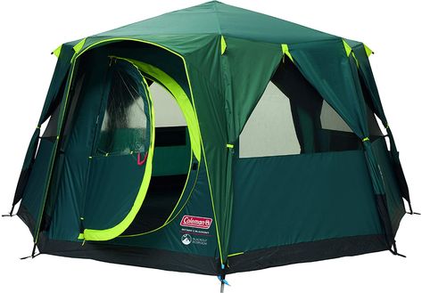 Amazon.com : Coleman Tent Octagon Blackout, 6 to 8 Man Festival Dome Tent, Waterproof Family Camping Tent with Sewn-in Groundsheet : Sports & Outdoors Bedroom Technology, Coleman Tent, Inner Tents, Air Tent, Inner Tent, Large Tent, Tent Fabric, Family Tent Camping, Cabin Tent