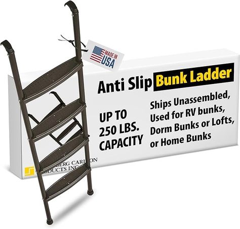 Amazon.com: Stromberg Carlson Interior Bunk Ladder, KD, RV Bunk Ladder, Bunk Bed Ladder with Injection Molded Treads, Hooks and Mounting Hardware Included, can be used as Dorm Loft Ladder - Black 60" : Automotive Rv Bunk Bed Ladder, Rv Bunk Ladder, Ladder Bunk Bed, Bunk Ladder, Rv Bunk Beds, Lofted Dorm Beds, Bed Ladder, Bunk Bed Ladder, Loft Ladder