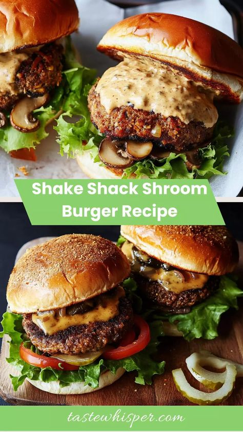 Burger At Home, Breaded Mushrooms, Chicken Milanese, Chickpea Patties, Mushroom Burger, Stuffed Mushroom, Fried Mushrooms, Shake Shack, Burger Recipe