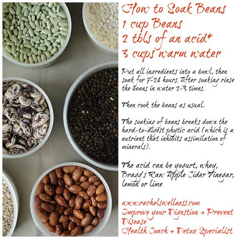 Soaking Beans, Food Change, How To Soak Beans, Phytic Acid, Food Tips, Vegan Dishes, Nutrition Tips, Healthy Cooking, Healthy Tips