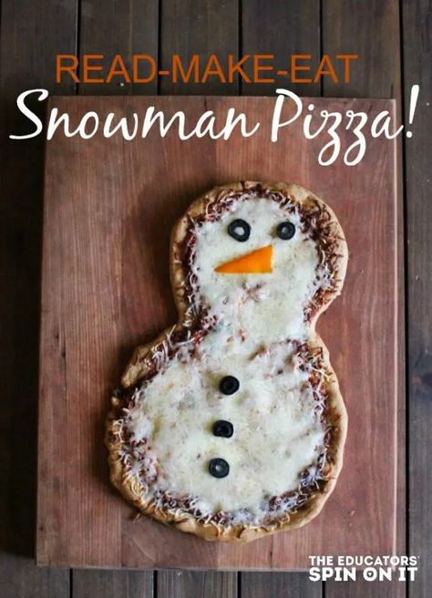 Delicious Snowman Pizza Recipe for Kids to Make and Eat Snowman Books, Snowman Pizza, Kids Pizza Recipes, Festive Appetizers, Winter Projects, Seasonal Treats, Easy Activities, Afterschool Activities, Fun Dinners