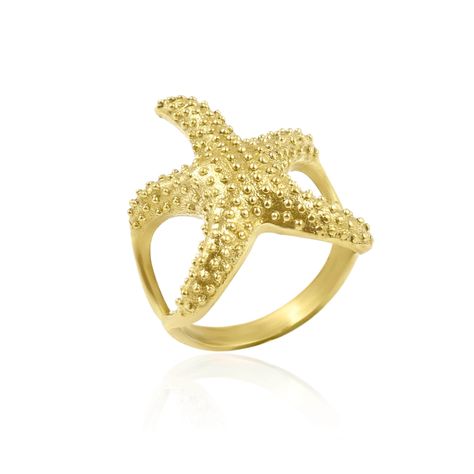 Dotted Starfish Ring, Adjustable Ocean-Inspired Brass Ring, Unique Minimalist Statement Jewelry, Boho Chic Design OR-242 Starfish Ring, Boho Chic Design, Jewelry Boho, Brass Ring, Ring Unique, Ocean Inspiration, Jewelry Business, Look Plus, Chic Design