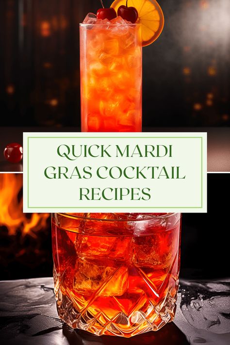 Celebrate Mardi Gras with these easy-to-make cocktail recipes that include rich flavors and vibrant presentations. From the bold Hennessy Hurricane combining sweet tropical notes, to the sweet-spicy Creole cocktail featuring a blend of Campari and rye whiskey, you can impress your friends in no time! Perfect for any party or casual gathering, these drinks capture the essence of New Orleans festivities. Perfectly refreshing for the warm celebration, these cocktails will elevate your festivities and ensure a night of fun and flavor. Creole Cocktails, Theme Cocktails, New Orleans Cocktails, New Orleans Drinks, Mardi Gras Cocktails, New Orleans Theme, Creole Jambalaya, Easy To Make Cocktails, Melon Liqueur