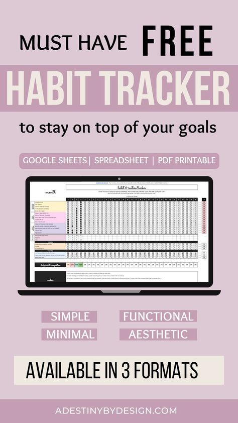 habit tracker printable aesthetic Cute Habit Tracker, Free Habit Tracker Printable, Daily Habit Tracker Printable, Habit Tracker Printable Monthly, 30 Day Habit Tracker, Yearly Habit Tracker, Monthly Habit Tracker Printable, Free Habit Tracker, Fonts Simple