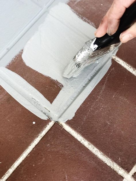 Painted Brick Pavers Patio, Painted Brick Porch Floor, Painted Brick Stairs Front Porches, Painted Brick Tile Floor, Painting Brick Patio, Paint Brick Pavers, Painted Brick Steps Front Porches, Painting Outdoor Tile Front Porches, Painted Porch Tiles