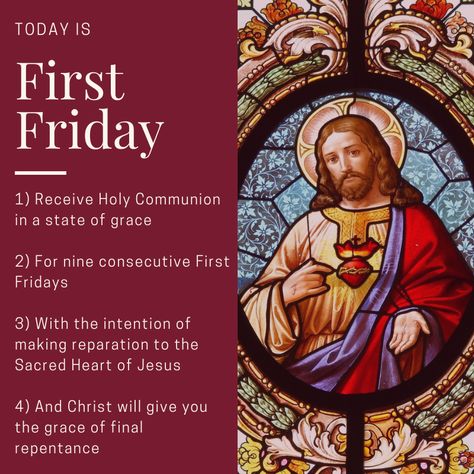 First Friday Devotion Sacred Heart, State Of Grace, Sacred Heart Of Jesus, First Friday, Heart Of Jesus, Holy Communion, Sacred Heart, Jesus, Quick Saves