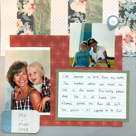 Show Mom How Much You Care with a Mother’s Day Scrapbook Layout – Creative Memories Blog Mother’s Day Scrapbook, Diy Gift Mom, Birthday Scrapbook Pages, Mom Journal, Cute Scrapbooks, Scrapbook Quotes, Scrapbook Gift, Birthday Scrapbook, Scrapbook Book