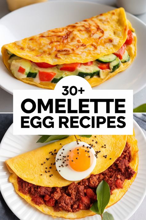 Love breakfast? These delicious omelette egg recipes will make mornings exciting! From classic cheese to vibrant veggie combinations each bite is full of flavor. Perfect for busy days or lazy weekends these easy meals will impress family and friends. Enjoy a variety of toppings like herbs cheese vegetables and spices! Egg Bites Flavors, Stuffed Omelette Recipe, Recipes With Eggs Dinner, Egg Omlette Ideas, Omlet Recipes Easy, Healthy Omelette Recipe, Veggie Combinations, Goat Cheese Omelette, Omelette Ideas