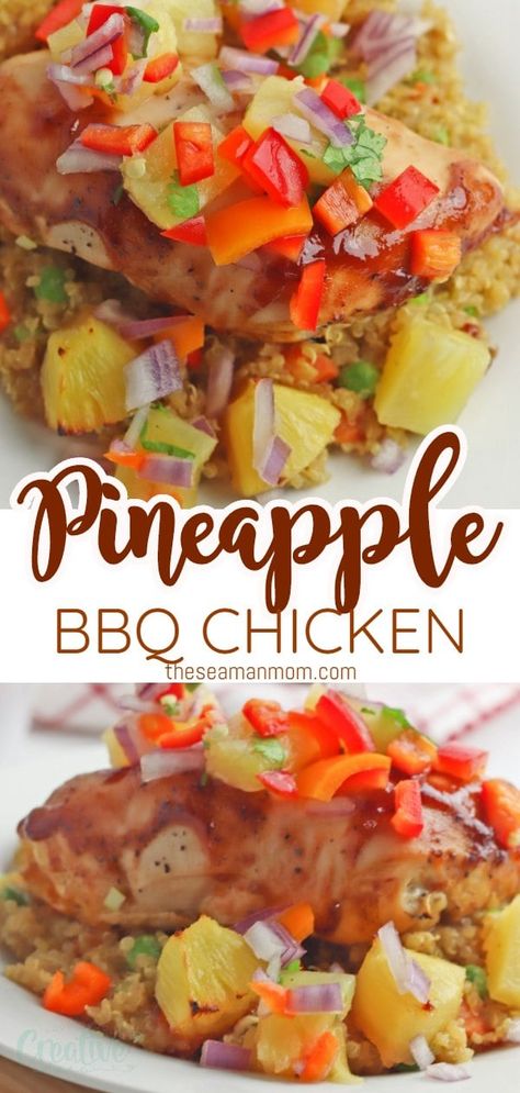 Baked Pineapple Chicken, Pineapple Bbq Chicken, Cooked Pineapple, Pineapple Chicken Recipes, Baked Pineapple, Whole30 Dinner Recipes, Bbq Chicken Recipes, Easy Chicken Dinner Recipes, Pineapple Chicken