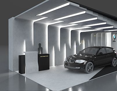 BMW Showroom Bmw Garage Ideas, Car Showroom Interior Design, Bmw Showroom, Automotive Showroom, Car Showroom Interior, Car Audio Shops, Car Showroom Design, Corporate Interior Design, Garage Roof