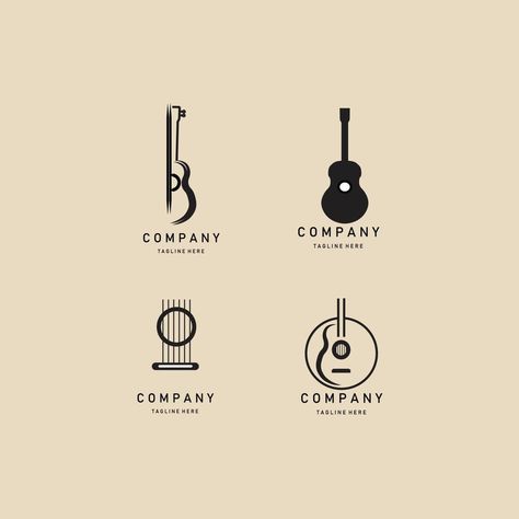 Musician Logo, Musical Logo, Band Logo Design, Simple Restaurant, Guitar Tattoo Design, Guitar Logo, Music Logo Design, Creative Coaching, Entertainment Logo