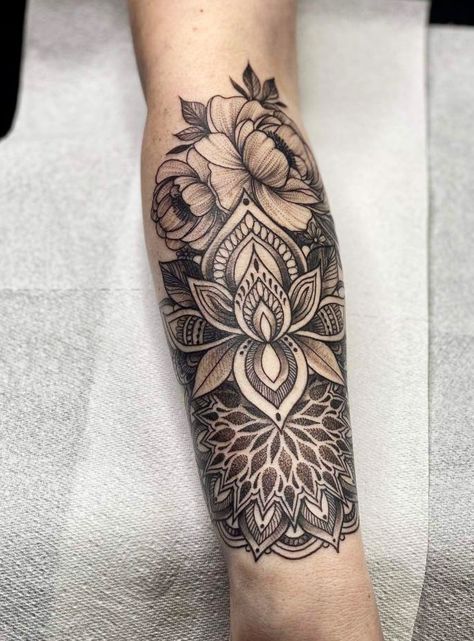 #Mandala #Flowers #Forearm #Girlswithtattoos #Tattoo Mandala Tattoo With Flowers Forearm, Mandala Forearm Sleeve, Lotus Tattoo Forearm, Forearm Tattoo Women Sleeve Mandala, Lotus Flower Half Sleeve Tattoo, Forearm Mandala Tattoo Women, Forearm Tattoo Women Mandalas, Inside Forearm Tattoo Women Mandala, Mandala Forearm Tattoo For Women