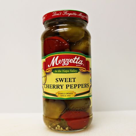 Mezzetta Sweet Cherry Peppers Cherry Pepper Relish Recipe, Cherry Pepper Relish, Sweet Cherry Peppers, Cherry Pepper Recipes, Burger Dog, Cherry Peppers, Homemade Dressings, Pepper Relish, Pickled Eggs