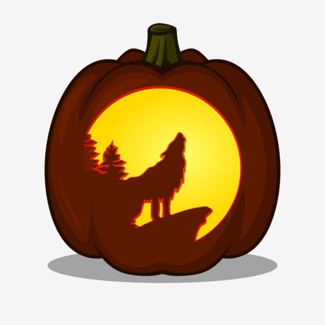 Wolf Carving Pumpkin, Wolf Pumpkin Stencil, Wolf Pumpkin Carving Ideas, Wolf Jack O Lantern, Wolf Pumpkin Carving Templates, Wolf Pumpkin Painting, Pumpkin Carving Ideas Wolf, Crow Pumpkin Carving, Wolf Pumpkin Carving