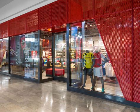 PUMA Stores - Architectural Puma Store, Retail Facade, Interior Cladding, Store Experience, Design Strategies, Retail Space Design, Metal Facade, Retail Signage, Expanded Metal