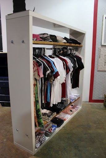 Diy Wardrobe Closet From Bookshelf, Open Closets Ideas, Diy Closet In Room With No Closet, No Closet Solutions Bedroom Diy, Diy Free Standing Closet, Free Standing Wardrobe Ideas, Closet Solutions For No Closet, Free Standing Closet Ideas, Closet Headboard