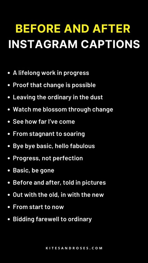 Looking for before and after captions? Here are the sayings and quotes that will inspire transformation. Inspirational Quotes Positive Instagram, After Gym Quotes, Before And After Captions, Gym Ig Captions For Women, Self Transformation Quotes, Progress Captions, Self Worth Captions For Instagram, Transformation Quotes Inspiration, Before And After Quotes