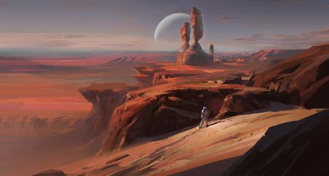 ArtStation - alien rocks, Timothy Rodriguez Planet Art, Environment Painting, Architecture Icons, Desert Environment, Space Fantasy, Planets Art, Landscape Concept, Alien Planet, Alien Concept Art