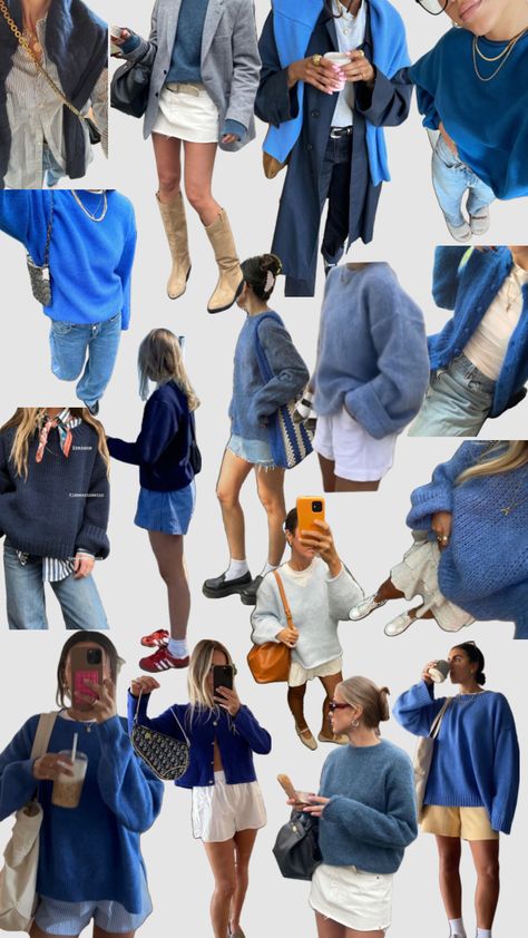 Fall Music Festival Outfit, Blue Sweater Outfit, Baby Blue Outfit, Music Festival Outfit, Sweater Outfit, Cozy Outfit, Blue Outfit, Blue Sweater, 가을 패션