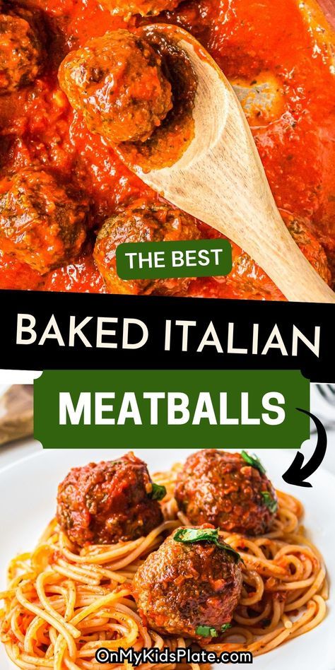 Baked Italian Beef Meatballs Meatball Subs Recipes, Olive Garden Meatballs Recipe, Meatballs For Spaghetti, Italian Meatball Recipes, Spagetti And Meatball Recipe, Baked Italian Meatballs, Bruschetta Chicken Pasta, Perfect Meatballs, Savory Meatballs