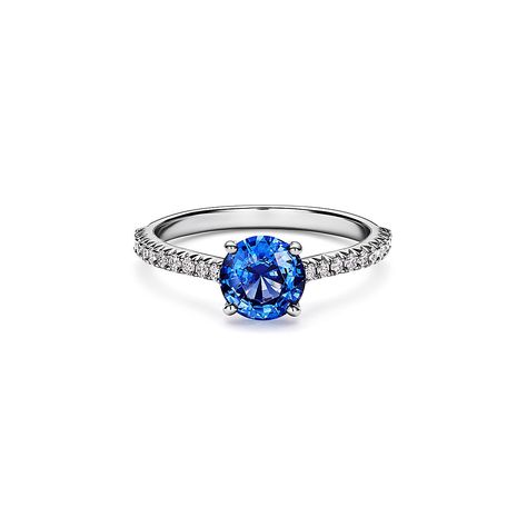 Round Sapphire Ring, Luxury Wedding Rings, Tiffany Rings, Engagement Rings Couple, Round Sapphire, International Jewelry, Ring Stack, Ring With Diamond, Wedding Ring Designs