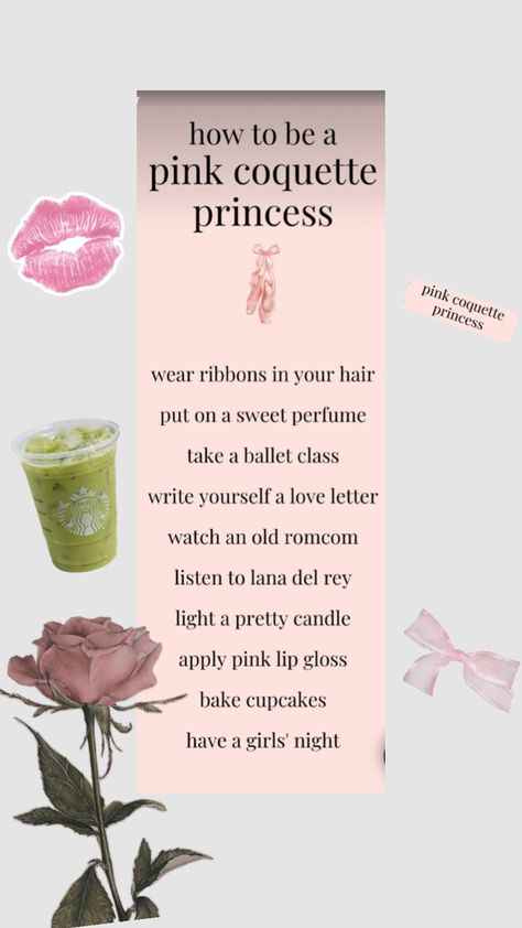 How to be a pretty coquette princess even though everyone is already different and not everybody needs to like coquette🩰🍵♡ How To Look Coquette, How To Be Princess, How To Be A Princess Tips, How To Be More Coquette, How To Be A Coquette Girl, How To Become Coquette, How To Be Like A Princess, Coquette Advice, How To Be A Princess